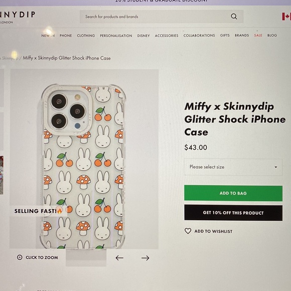 Miffy x Skinnydip Glitter Shock iPhone XR/11 Case - Picture 4 of 4